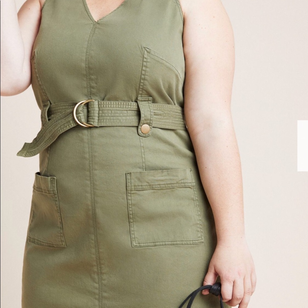 Anthropologie sleeveless safari dress $150. Plus.